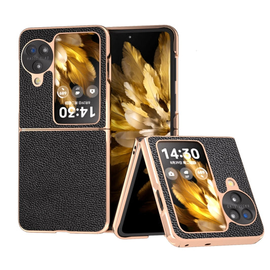 For OPPO Find N3 Flip Genuine Minol Nano Plating Phone Case(Black) - Find N3 Flip Cases by PMC Jewellery | Online Shopping South Africa | PMC Jewellery