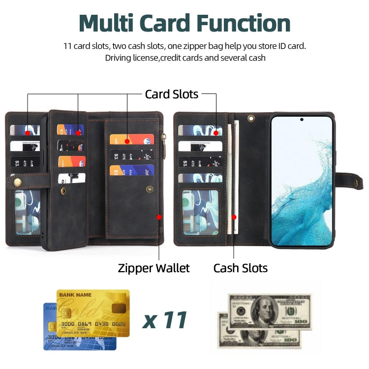 For Samsung Galaxy A32 4G Zipper Wallet Detachable MagSafe Leather Phone Case(Black) - Galaxy Phone Cases by PMC TechLife | Online Shopping South Africa | PMC TechLife