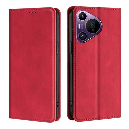 For Huawei Pura 70 Pro / Pro+ Skin Feel Magnetic Leather Phone Case(Red) - Huawei Cases by PMC Jewellery | Online Shopping South Africa | PMC Jewellery | Buy Now Pay Later Mobicred