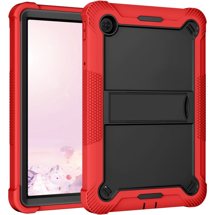 For TCL Tab 10 5G Shockproof Silicone Hybrid PC Tablet Case with Holder(Black + Red) - Others by PMC TechLife | Online Shopping South Africa | PMC TechLife | Buy Now Pay Later Mobicred