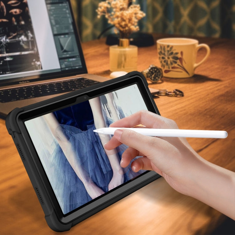 For TCL Tab 10 5G Shockproof Silicone Hybrid PC Tablet Case with Holder(Black) - Others by PMC TechLife | Online Shopping South Africa | PMC TechLife | Buy Now Pay Later Mobicred