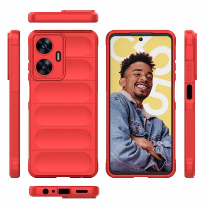 For Realme C55 4G Magic Shield TPU + Flannel Phone Case(White) - Realme Cases by PMC Jewellery | Online Shopping South Africa | PMC Jewellery | Buy Now Pay Later Mobicred