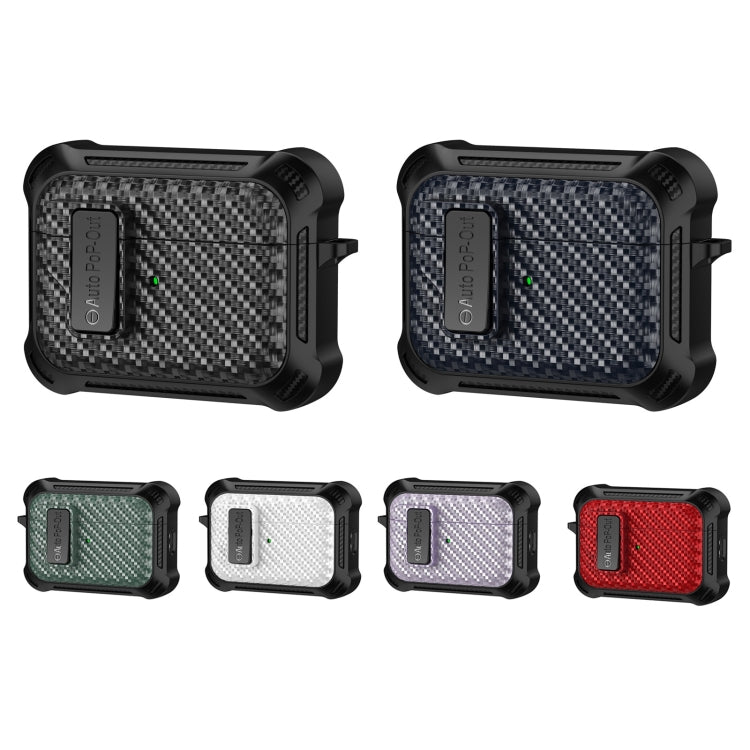 For AirPods 2 / 1 Alpha Carbon Fiber Wireless Bluetooth Earphone Protective Case(Red) - For AirPods 1/2 by PMC Jewellery | Online Shopping South Africa | PMC Jewellery | Buy Now Pay Later Mobicred