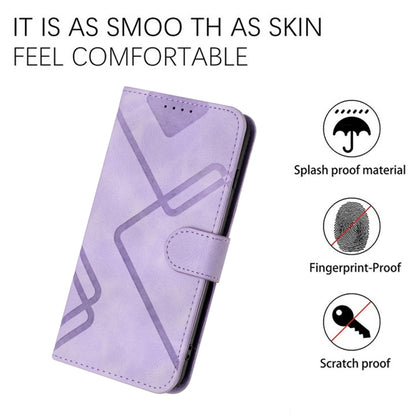 For iPhone 16 Line Pattern Skin Feel Leather Phone Case(Light Purple) - iPhone 16 Cases by PMC Jewellery | Online Shopping South Africa | PMC Jewellery | Buy Now Pay Later Mobicred