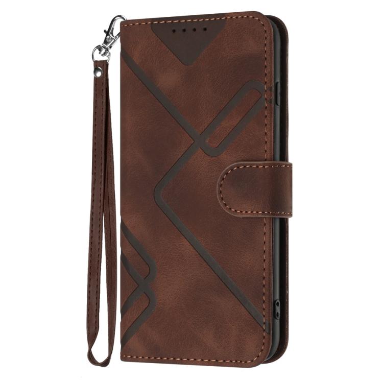 For iPhone 17 Pro Line Pattern Skin Feel Leather Phone Case(Coffee) - free shipping - PMc TechLife - Order now!