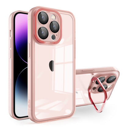 For iPhone 15 Plus Invisible Lens Bracket Matte Transparent MagSafe Phone Case(Pink) - iPhone 15 Plus Cases by PMC Jewellery | Online Shopping South Africa | PMC Jewellery