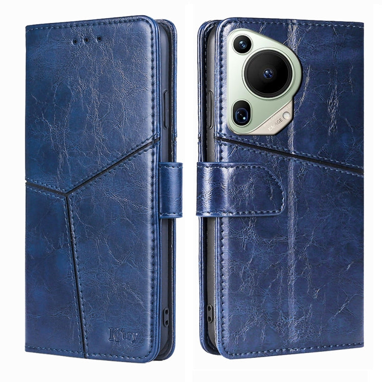 For Huawei Pura 70 Ultra 5G Geometric Stitching Leather Phone Case(Blue) - Huawei Cases by PMC Jewellery | Online Shopping South Africa | PMC Jewellery | Buy Now Pay Later Mobicred