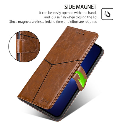 For Huawei Pura 70 Ultra 5G Geometric Stitching Leather Phone Case(Light Brown) - Huawei Cases by PMC Jewellery | Online Shopping South Africa | PMC Jewellery | Buy Now Pay Later Mobicred