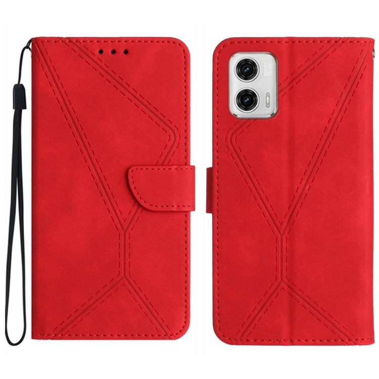 For Motorola Moto G 5G 2023 Stitching Embossed Leather Phone Case(Red) - free shipping - PMC TechLife - Order now!