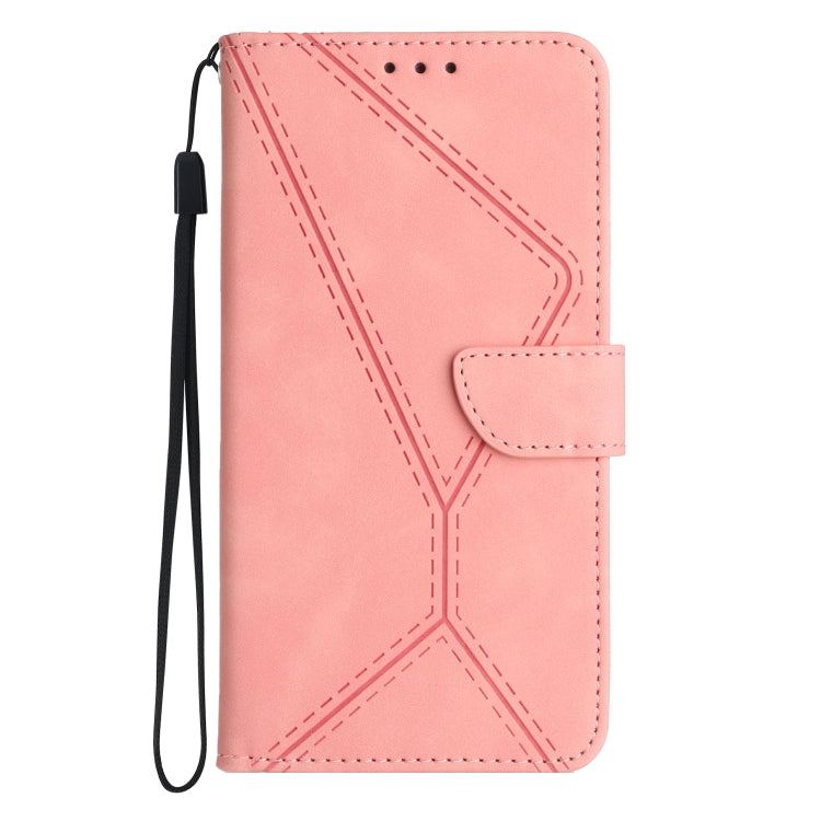 For Motorola Moto G34 5G Stitching Embossed Leather Phone Case(Pink) - Motorola Cases by PMC TechLife | Online Shopping South Africa | PMC TechLife | Buy Now Pay Later Mobicred