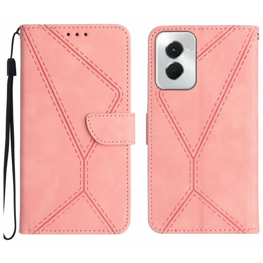 For Motorola Moto G Power 5G 2024 Stitching Embossed Leather Phone Case(Pink) - Motorola Cases by PMC Jewellery | Online Shopping South Africa | PMC Jewellery | Buy Now Pay Later Mobicred