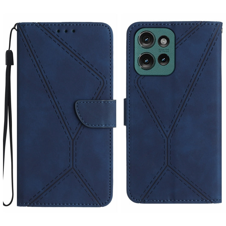 For Motorola Moto G75 5G Stitching Embossed Leather Phone Case(Blue) - free shipping - PMC TechLife - Order now!