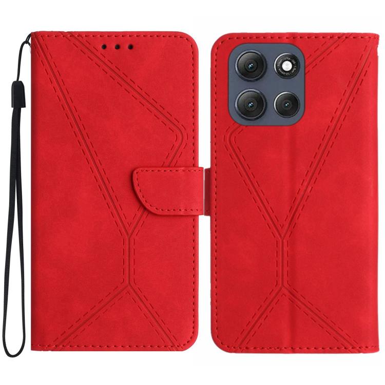For Motorola Moto G56 5G Stitching Embossed Leather Phone Case(Red) - free shipping - PMC TechLife - Order now!