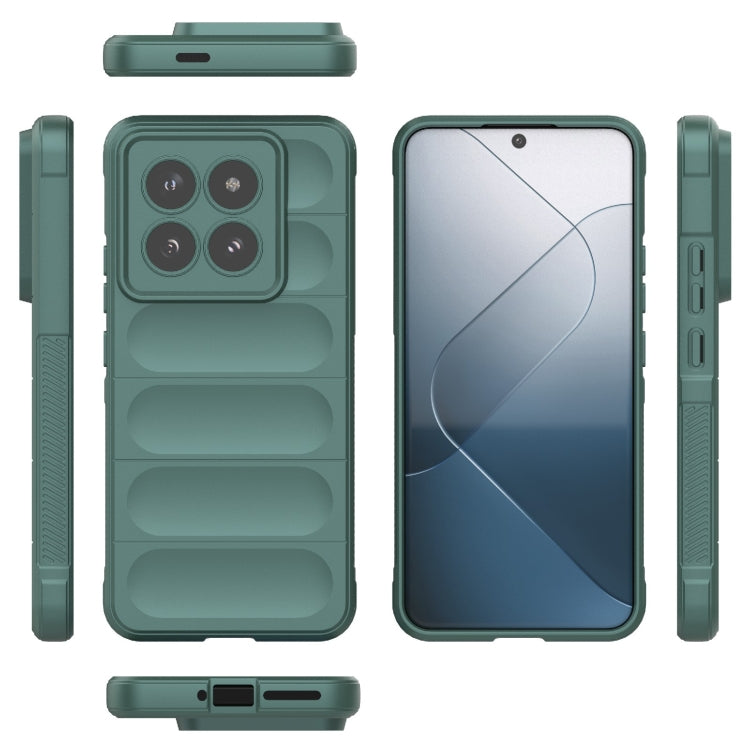 For Xiaomi 14 Pro 5G Magic Shield TPU + Flannel Phone Case(Dark Green) - 14 Pro Cases by PMC TechLife | Online Shopping South Africa | PMC TechLife | Buy Now Pay Later Mobicred