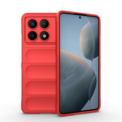 For Xiaomi Redmi K70E 5G Magic Shield TPU + Flannel Phone Case(Red) - K70E Cases by PMC Jewellery | Online Shopping South Africa | PMC Jewellery | Buy Now Pay Later Mobicred