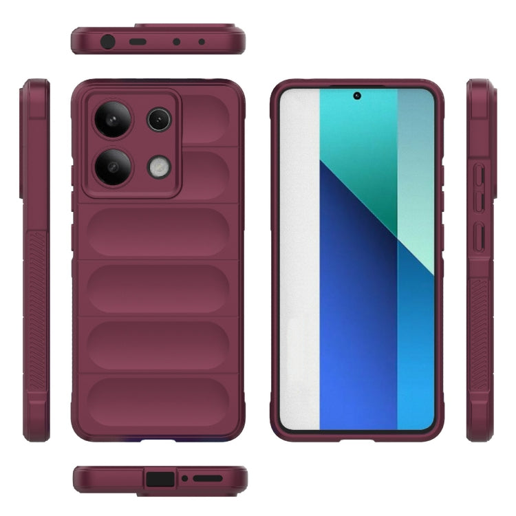 For Xiaomi Redmi Note 13 4G Global Magic Shield TPU + Flannel Phone Case(Wine Red) - Note 13 Cases by PMC Jewellery | Online Shopping South Africa | PMC Jewellery | Buy Now Pay Later Mobicred