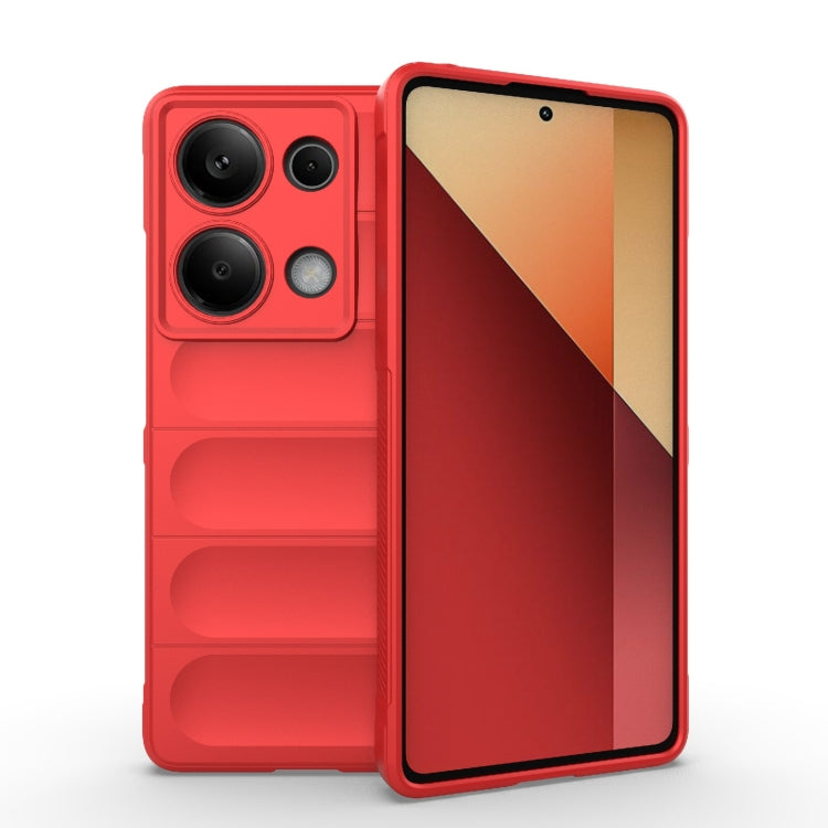 For Xiaomi Redmi Note 13 Pro 4G Global Magic Shield TPU + Flannel Phone Case(Red) - Note 13 Pro Cases by PMC Jewellery | Online Shopping South Africa | PMC Jewellery | Buy Now Pay Later Mobicred