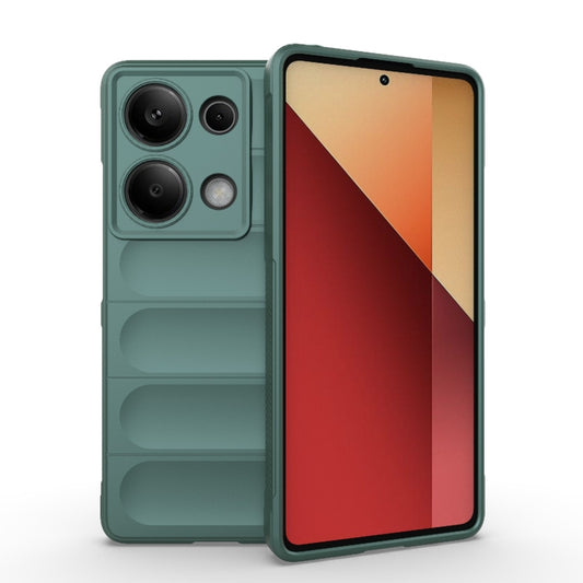 For Xiaomi Redmi Note 13 Pro 4G Global Magic Shield TPU + Flannel Phone Case(Dark Green) - Note 13 Pro Cases by PMC Jewellery | Online Shopping South Africa | PMC Jewellery | Buy Now Pay Later Mobicred