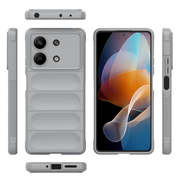 For Xiaomi Redmi Note 13R Pro 5G Magic Shield TPU + Flannel Phone Case(Grey) - Xiaomi Cases by PMC Jewellery | Online Shopping South Africa | PMC Jewellery | Buy Now Pay Later Mobicred