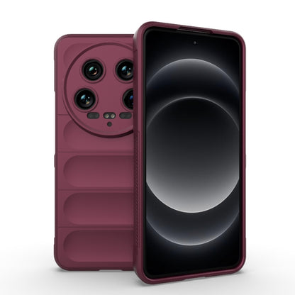 For Xiaomi 14 Ultra Magic Shield TPU + Flannel Phone Case(Wine Red) - 14 Ultra Cases by PMC Jewellery | Online Shopping South Africa | PMC Jewellery | Buy Now Pay Later Mobicred