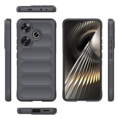 For Xiaomi Redmi Turbo 3 5G Magic Shield TPU + Flannel Phone Case(Dark Grey) - Xiaomi Cases by PMC Jewellery | Online Shopping South Africa | PMC Jewellery | Buy Now Pay Later Mobicred