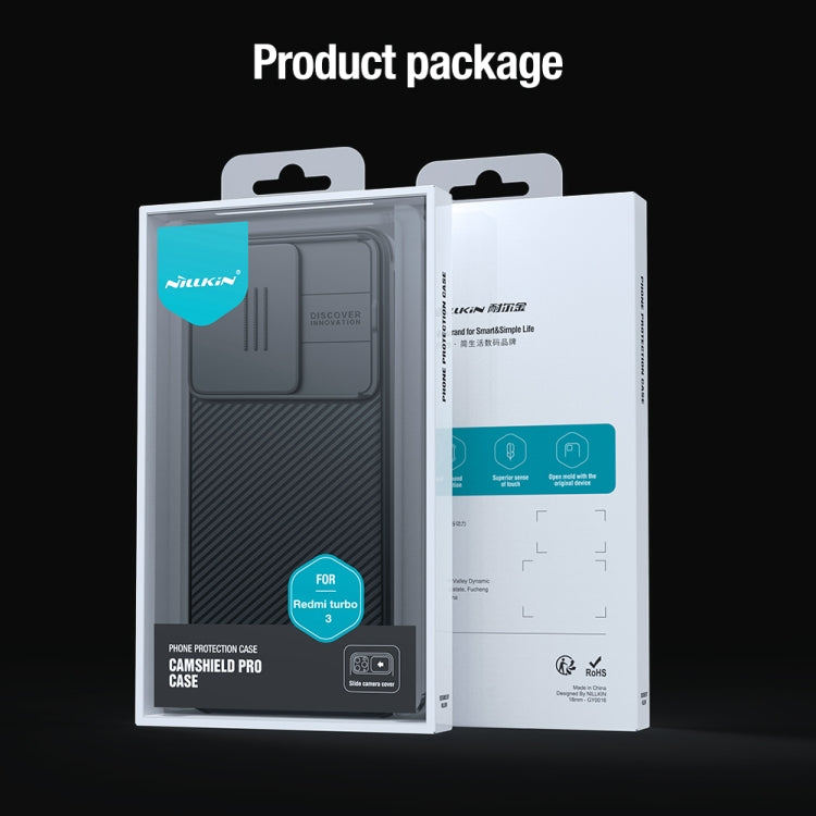 For Xiaomi Redmi Turbo 3 NILLKIN CamShield Pro PC Phone Case(Black) - Xiaomi Cases by NILLKIN | Online Shopping South Africa | PMC TechLife | Buy Now Pay Later Mobicred