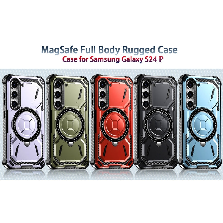 For Samsung Galaxy S24+ 5G Armor Series Holder Phone Case(Black) - Galaxy S24+ 5G Cases by PMC TechLife | Online Shopping South Africa | PMC TechLife