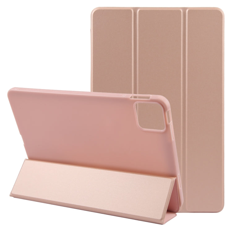 For Xiaomi Pad 6 Max 14 Three-fold Holder Flip Tablet Leather Case(Rose Gold) - More Tablet Cases by PMC Jewellery | Online Shopping South Africa | PMC Jewellery | Buy Now Pay Later Mobicred