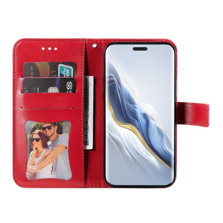 For Honor Magic6 Pro Seven-petal Flowers Embossing Leather Phone Case(Red) - Honor Cases by PMC Jewellery | Online Shopping South Africa | PMC Jewellery | Buy Now Pay Later Mobicred