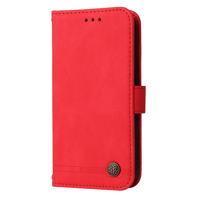 For Honor 200 Lite Global Skin Feel Life Tree Metal Button Leather Phone Case(Red) - Honor Cases by PMC TechLife | Online Shopping South Africa | PMC TechLife | Buy Now Pay Later Mobicred