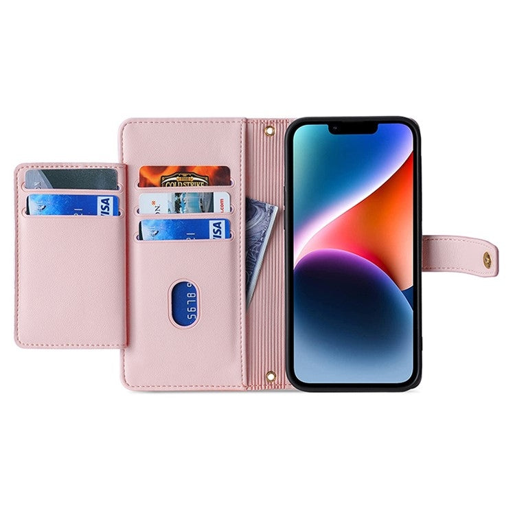 For Honor Magic6 5G Sheep Texture Cross-body Zipper Wallet Leather Phone Case(Pink) - Honor Cases by PMC TechLife | Online Shopping South Africa | PMC TechLife | Buy Now Pay Later Mobicred