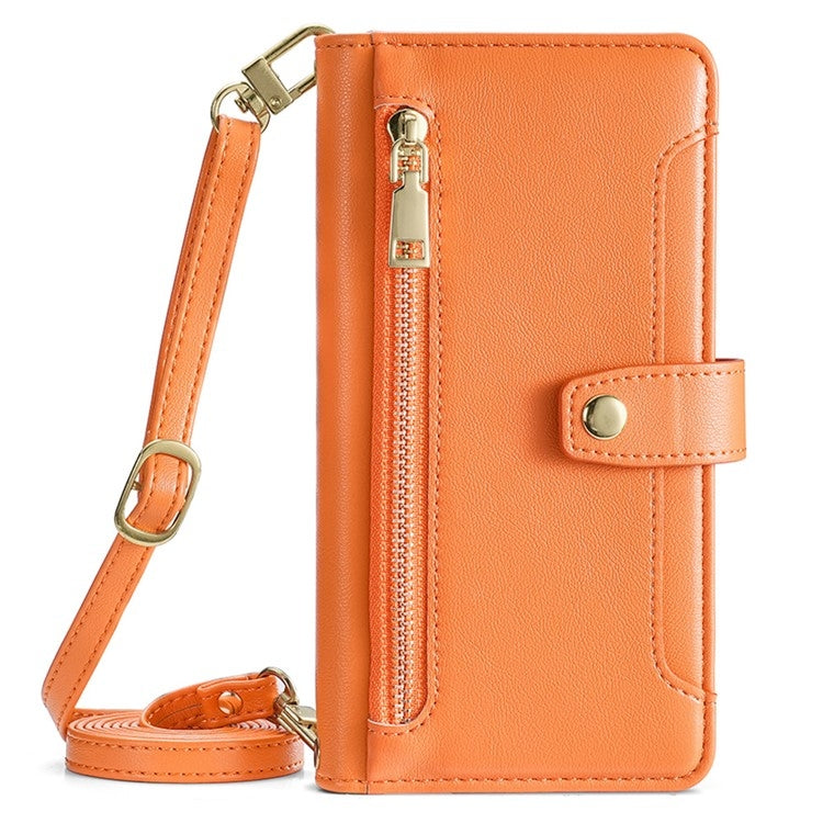 For Honor Play 60 Plus Sheep Texture Cross-body Zipper Wallet Leather Phone Case(Orange) - Honor Cases by PMC TechLife | Online Shopping South Africa | PMC TechLife | Buy Now Pay Later Mobicred