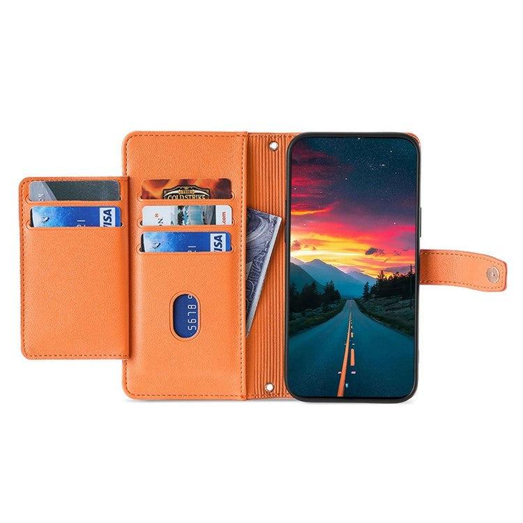 For Honor 200 Pro 5G Sheep Texture Cross-body Zipper Wallet Leather Phone Case(Orange) - Honor Cases by PMC TechLife | Online Shopping South Africa | PMC TechLife | Buy Now Pay Later Mobicred