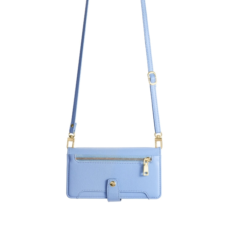 For OnePlus Ace 2 Pro Sheep Texture Cross-body Zipper Wallet Leather Phone Case(Blue) - OnePlus Cases by PMC TechLife | Online Shopping South Africa | PMC TechLife | Buy Now Pay Later Mobicred