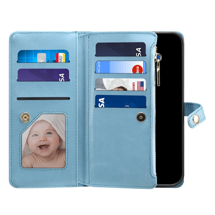 For Google Pixel 8 Pro ESEBLE Star Series Lanyard Zipper Wallet RFID Leather Case(Blue) - Google Cases by ESEBLE | Online Shopping South Africa | PMC TechLife | Buy Now Pay Later Mobicred