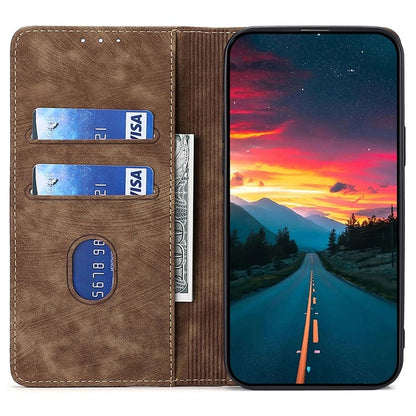 For Huawei Pura 70 RFID Anti-theft Brush Magnetic Leather Phone Case(Brown) - Huawei Cases by PMC Jewellery | Online Shopping South Africa | PMC Jewellery | Buy Now Pay Later Mobicred