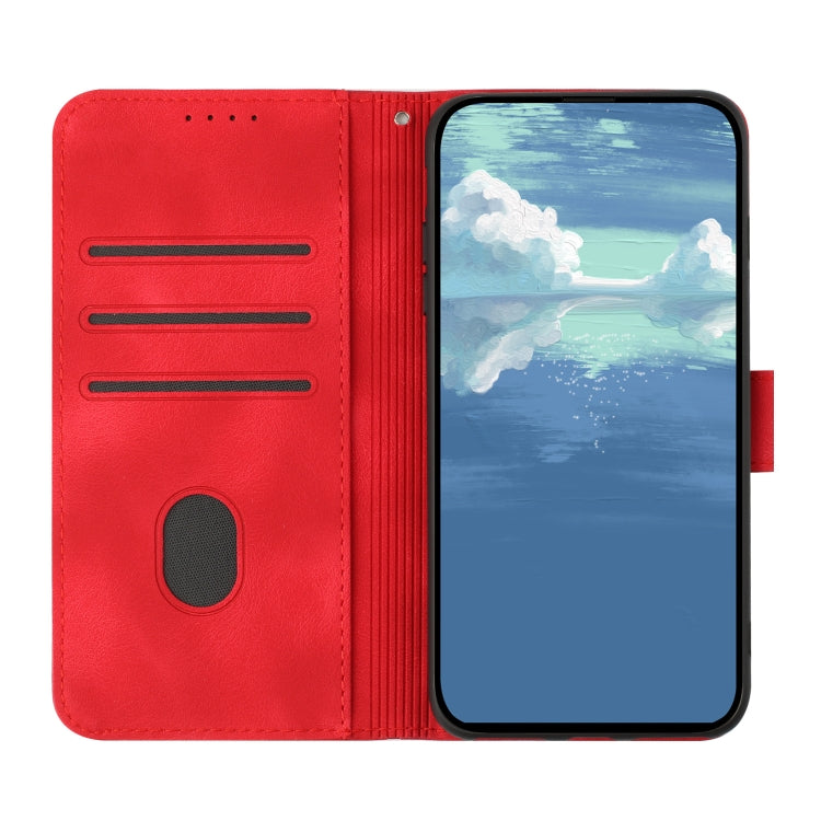 For Xiaomi Redmi K70 Line Pattern Skin Feel Leather Phone Case(Red) - K70 Cases by PMC Jewellery | Online Shopping South Africa | PMC Jewellery | Buy Now Pay Later Mobicred