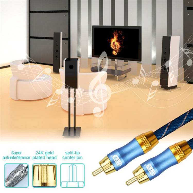 EMK 2 x RCA Male to 2 x RCA Male Gold Plated Connector Nylon Braid Coaxial Audio Cable for TV / Amplifier / Home Theater / DVD, Cable Length:1m(Dark Blue) - Audio Optical Cables by EMK | Online Shopping South Africa | PMC Jewellery | Buy Now Pay Later Mobicred