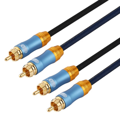 EMK 2 x RCA Male to 2 x RCA Male Gold Plated Connector Nylon Braid Coaxial Audio Cable for TV / Amplifier / Home Theater / DVD, Cable Length:3m(Dark Blue) - Audio Optical Cables by EMK | Online Shopping South Africa | PMC Jewellery | Buy Now Pay Later Mobicred