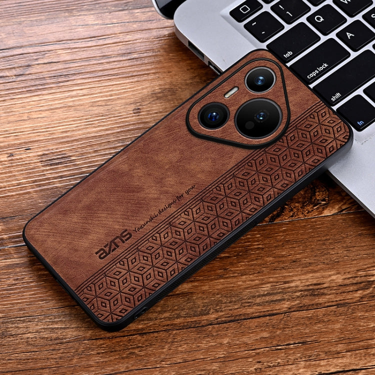 For Huawei Pura 70 AZNS 3D Embossed Skin Feel Phone Case(Brown) - Huawei Cases by AZNS | Online Shopping South Africa | PMC Jewellery | Buy Now Pay Later Mobicred