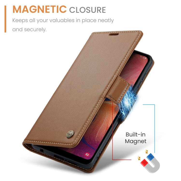 For Samsung Galaxy A40 CaseMe 023 Butterfly Buckle Litchi Texture RFID Anti-theft Leather Phone Case(Brown) - Galaxy Phone Cases by CaseMe | Online Shopping South Africa | PMC Jewellery | Buy Now Pay Later Mobicred