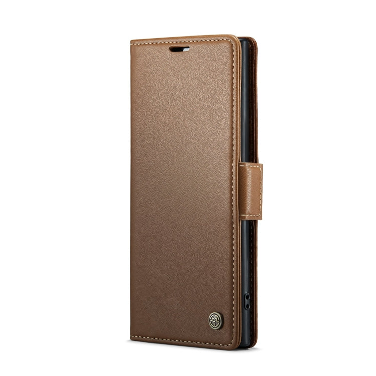 For Samsung Galaxy Note10+ CaseMe 023 Butterfly Buckle Litchi Texture RFID Anti-theft Leather Phone Case(Brown) - Galaxy Phone Cases by CaseMe | Online Shopping South Africa | PMC Jewellery | Buy Now Pay Later Mobicred