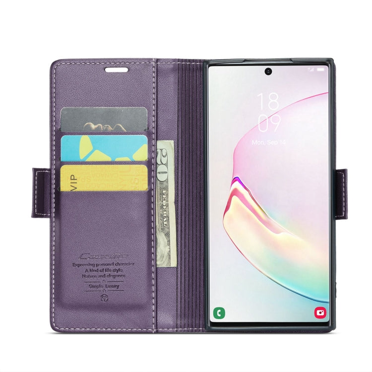 For Samsung Galaxy Note10+ CaseMe 023 Butterfly Buckle Litchi Texture RFID Anti-theft Leather Phone Case(Pearly Purple) - Galaxy Phone Cases by CaseMe | Online Shopping South Africa | PMC Jewellery | Buy Now Pay Later Mobicred