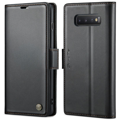 For Samsung Galaxy S10 CaseMe 023 Butterfly Buckle Litchi Texture RFID Anti-theft Leather Phone Case(Black) - Galaxy Phone Cases by CaseMe | Online Shopping South Africa | PMC Jewellery | Buy Now Pay Later Mobicred