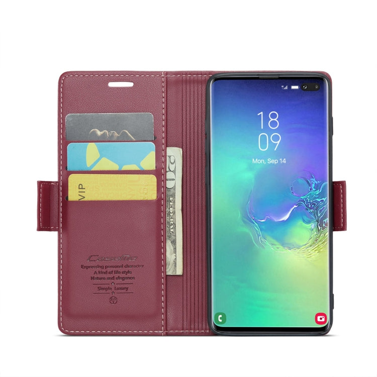 For Samsung Galaxy S10+ CaseMe 023 Butterfly Buckle Litchi Texture RFID Anti-theft Leather Phone Case(Wine Red) - Galaxy Phone Cases by CaseMe | Online Shopping South Africa | PMC Jewellery | Buy Now Pay Later Mobicred