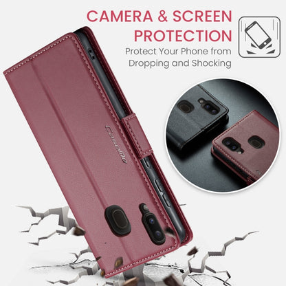 For Samsung Galaxy A20/A30/M10s CaseMe 023 Butterfly Buckle Litchi Texture RFID Anti-theft Leather Phone Case(Wine Red) - Galaxy Phone Cases by CaseMe | Online Shopping South Africa | PMC Jewellery | Buy Now Pay Later Mobicred