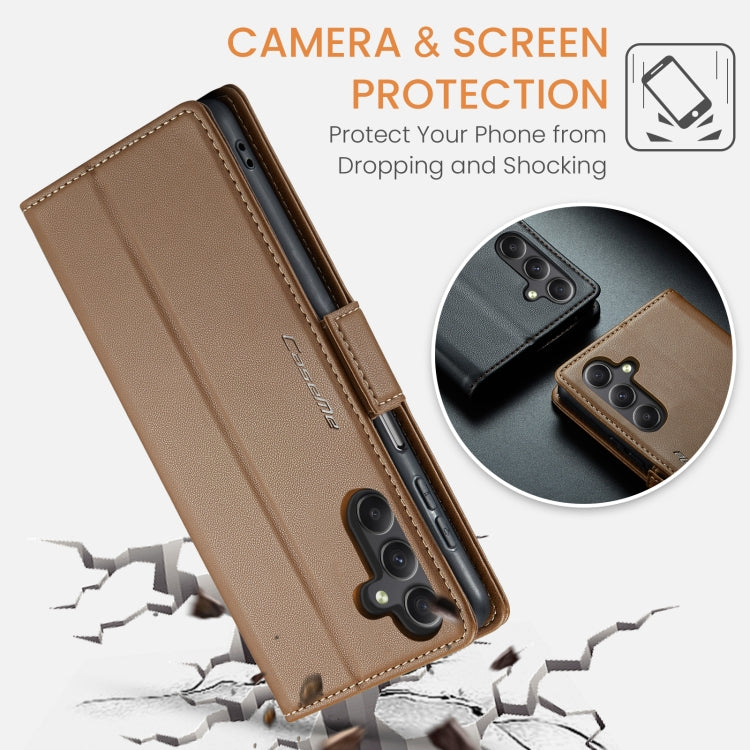 For Samsung Galaxy A24 4G CaseMe 023 Butterfly Buckle Litchi Texture RFID Anti-theft Leather Phone Case(Brown) - Galaxy Phone Cases by CaseMe | Online Shopping South Africa | PMC Jewellery | Buy Now Pay Later Mobicred