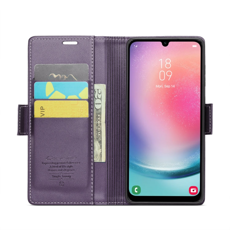 For Samsung Galaxy A24 4G CaseMe 023 Butterfly Buckle Litchi Texture RFID Anti-theft Leather Phone Case(Pearly Purple) - Galaxy Phone Cases by CaseMe | Online Shopping South Africa | PMC Jewellery