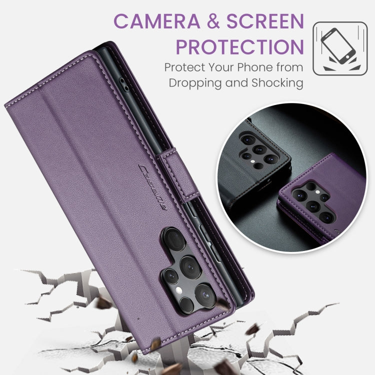 For Samsung Galaxy S24 Ultra CaseMe 023 Butterfly Buckle Litchi Texture RFID Anti-theft Leather Phone Case(Pearly Purple) - Galaxy S24 Ultra 5G Cases by CaseMe | Online Shopping South Africa | PMC Jewellery