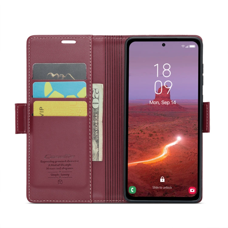 For Samsung Galaxy A55 CaseMe 023 Butterfly Buckle Litchi Texture RFID Anti-theft Leather Phone Case(Wine Red) - Galaxy Phone Cases by CaseMe | Online Shopping South Africa | PMC Jewellery | Buy Now Pay Later Mobicred